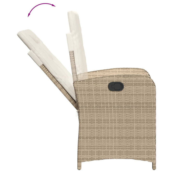 Matgrupp För Trädgården Med Dynor 7 Delar Beige Konstrotting