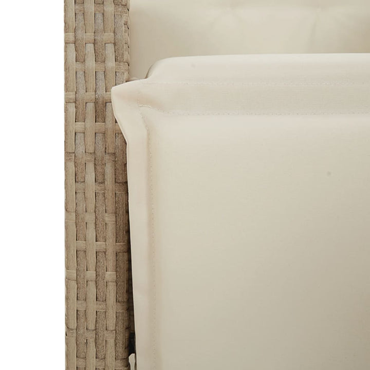 Matgrupp För Trädgården Med Dynor 7 Delar Beige Konstrotting