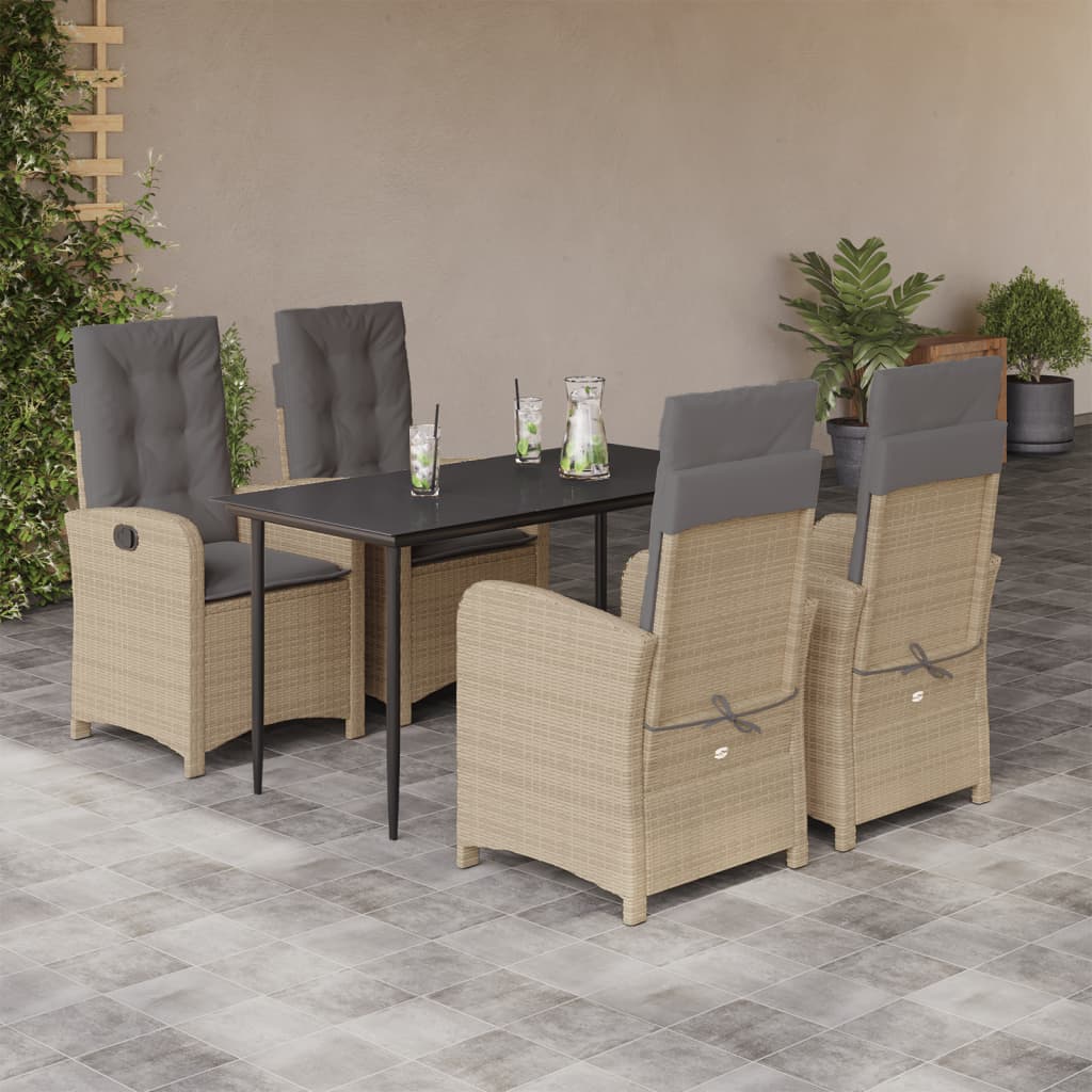 Matgrupp För Trädgården Med Dynor 3 Delar Mixbeige Konstrotting