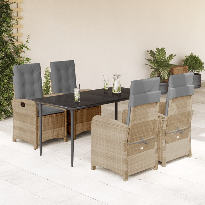 Matgrupp För Trädgården Med Dynor 3 Delar Mixbeige Konstrotting