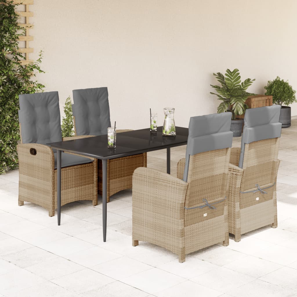 Matgrupp För Trädgården Med Dynor 3 Delar Mixbeige Konstrotting