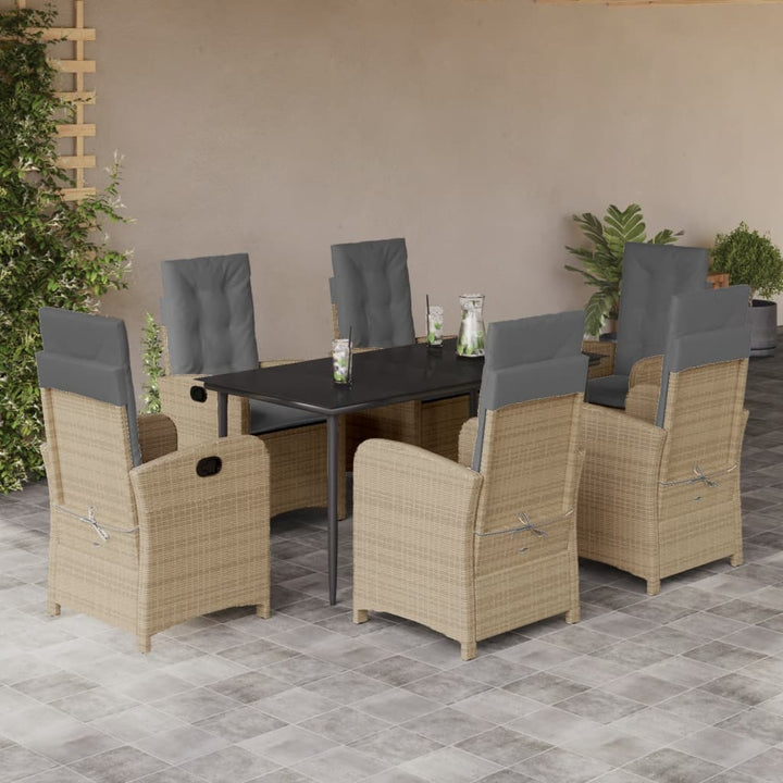 Matgrupp För Trädgården Med Dynor 3 Delar Mixbeige Konstrotting