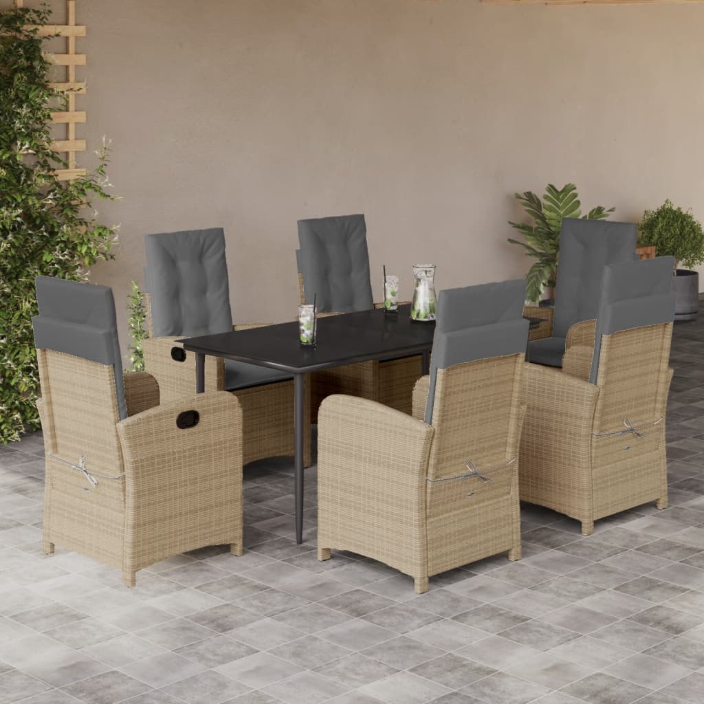 Matgrupp För Trädgården Med Dynor 3 Delar Mixbeige Konstrotting