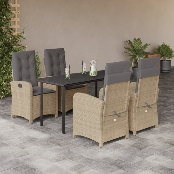 Matgrupp För Trädgården Med Dynor 3 Delar Mixbeige Konstrotting