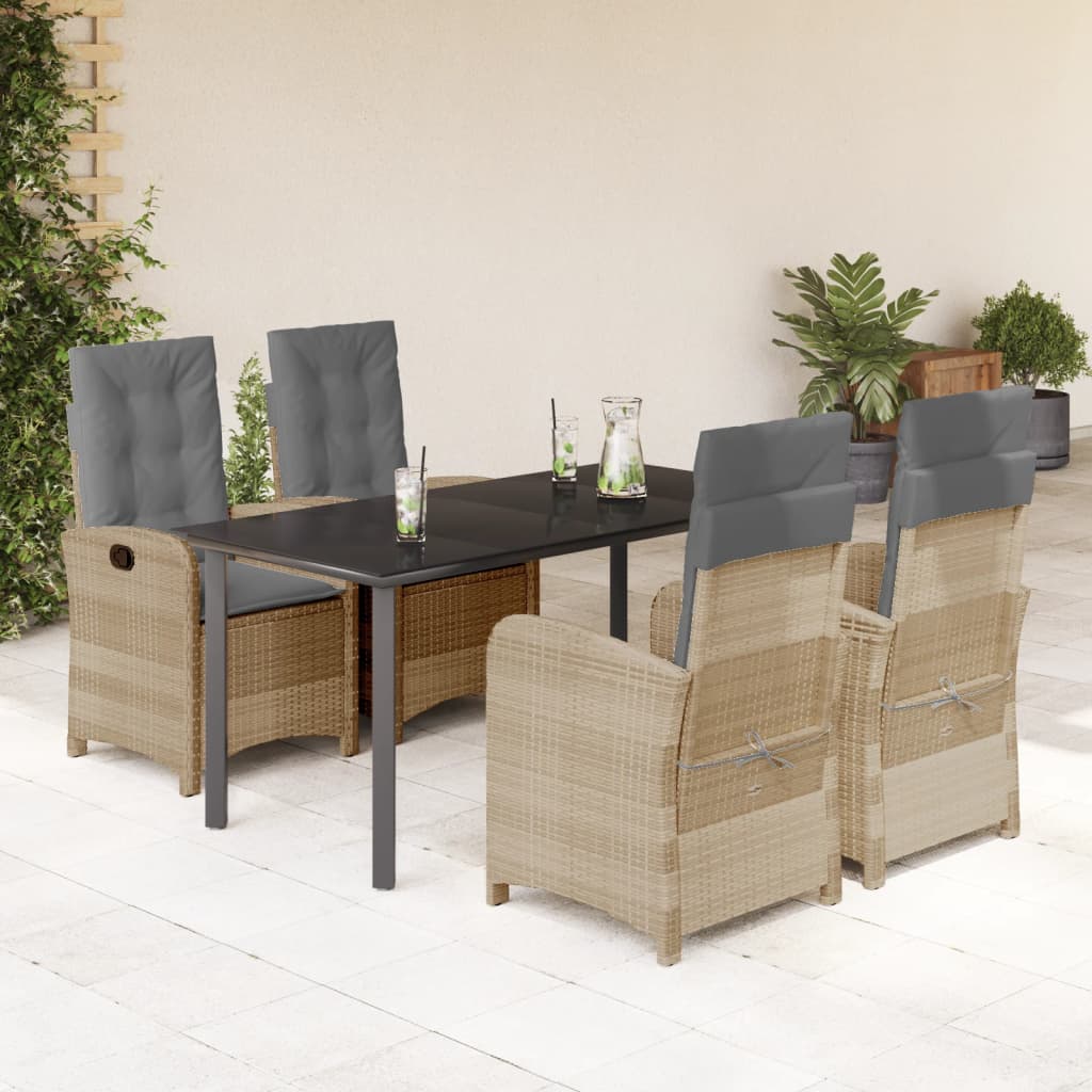 Matgrupp För Trädgården Med Dynor 3 Delar Mixbeige Konstrotting
