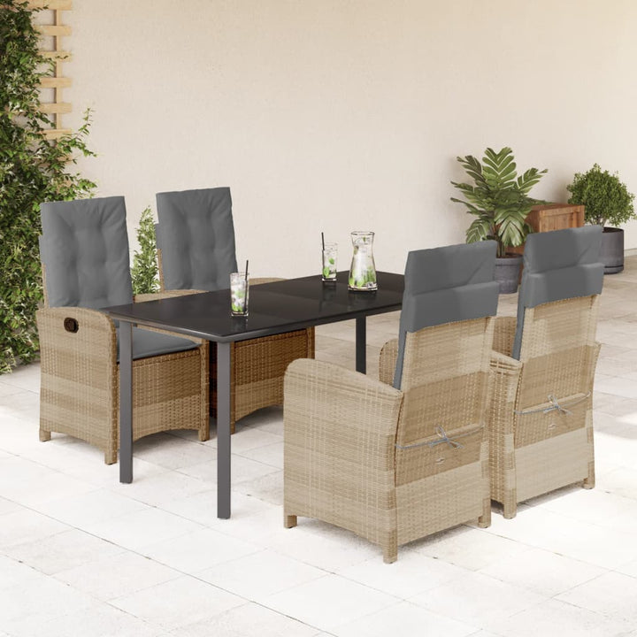 Matgrupp För Trädgården Med Dynor 3 Delar Mixbeige Konstrotting