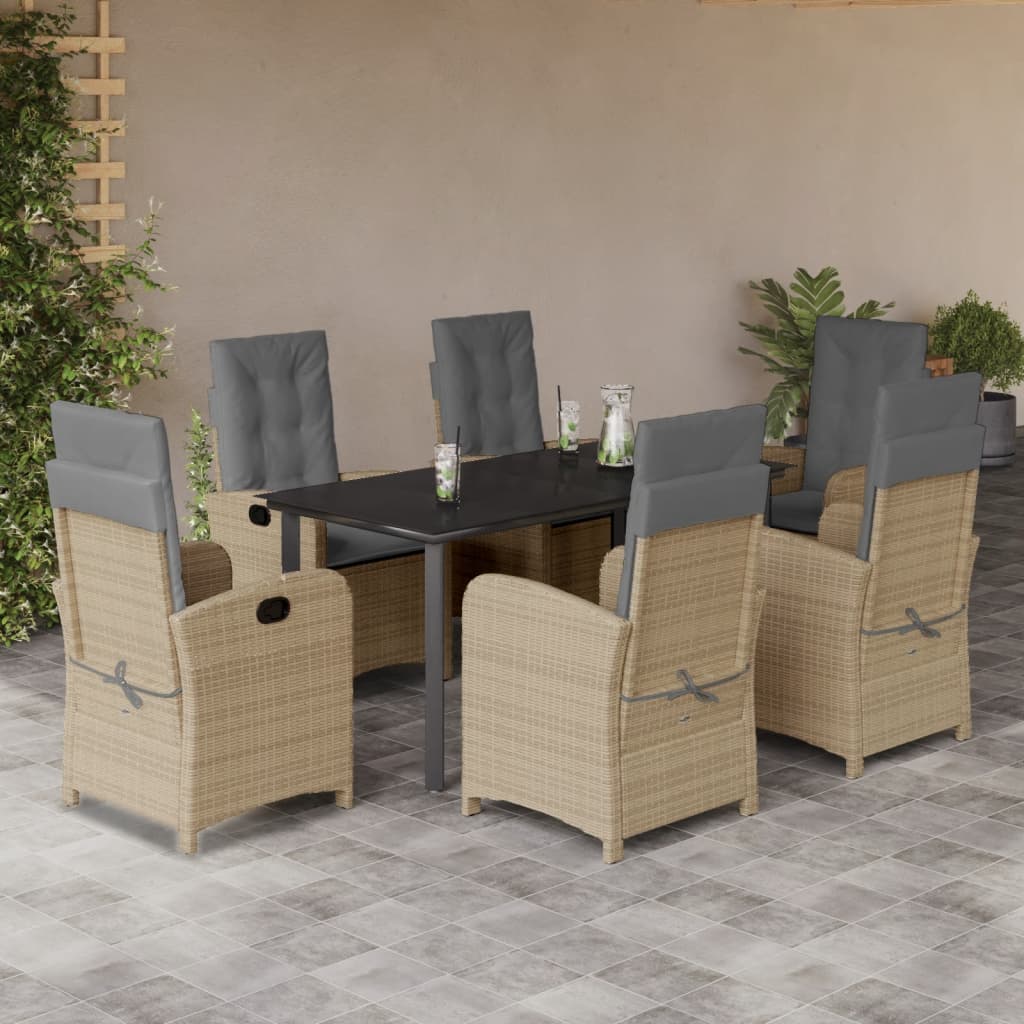 Matgrupp För Trädgården Med Dynor 3 Delar Mixbeige Konstrotting