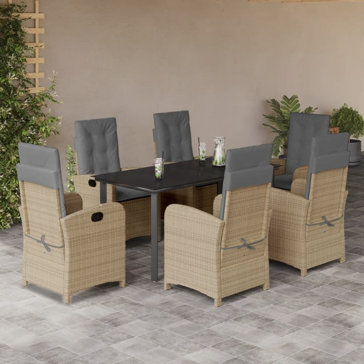 Matgrupp För Trädgården Med Dynor 3 Delar Mixbeige Konstrotting