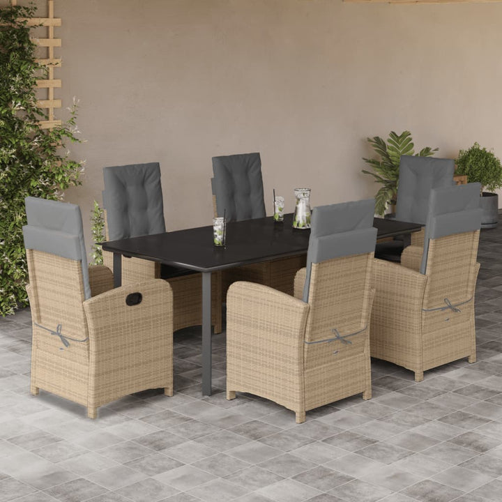 Matgrupp För Trädgården Med Dynor 3 Delar Mixbeige Konstrotting