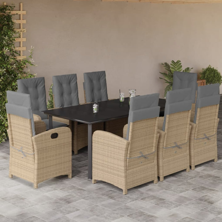 Matgrupp För Trädgården Med Dynor 3 Delar Mixbeige Konstrotting