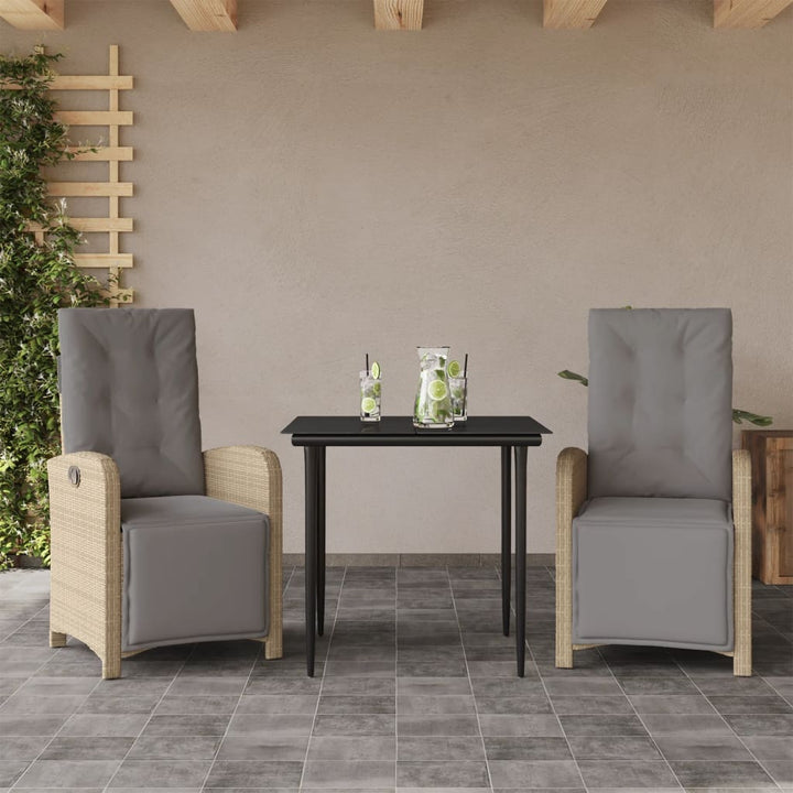 Matgrupp För Trädgården Med Dynor 5 Delar Beige Konstrotting