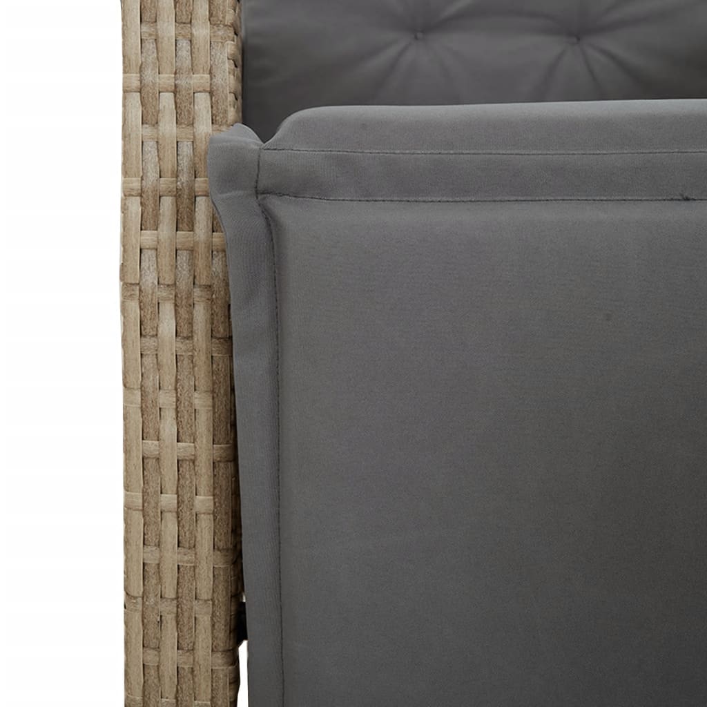 Matgrupp För Trädgården Med Dynor 5 Delar Beige Konstrotting