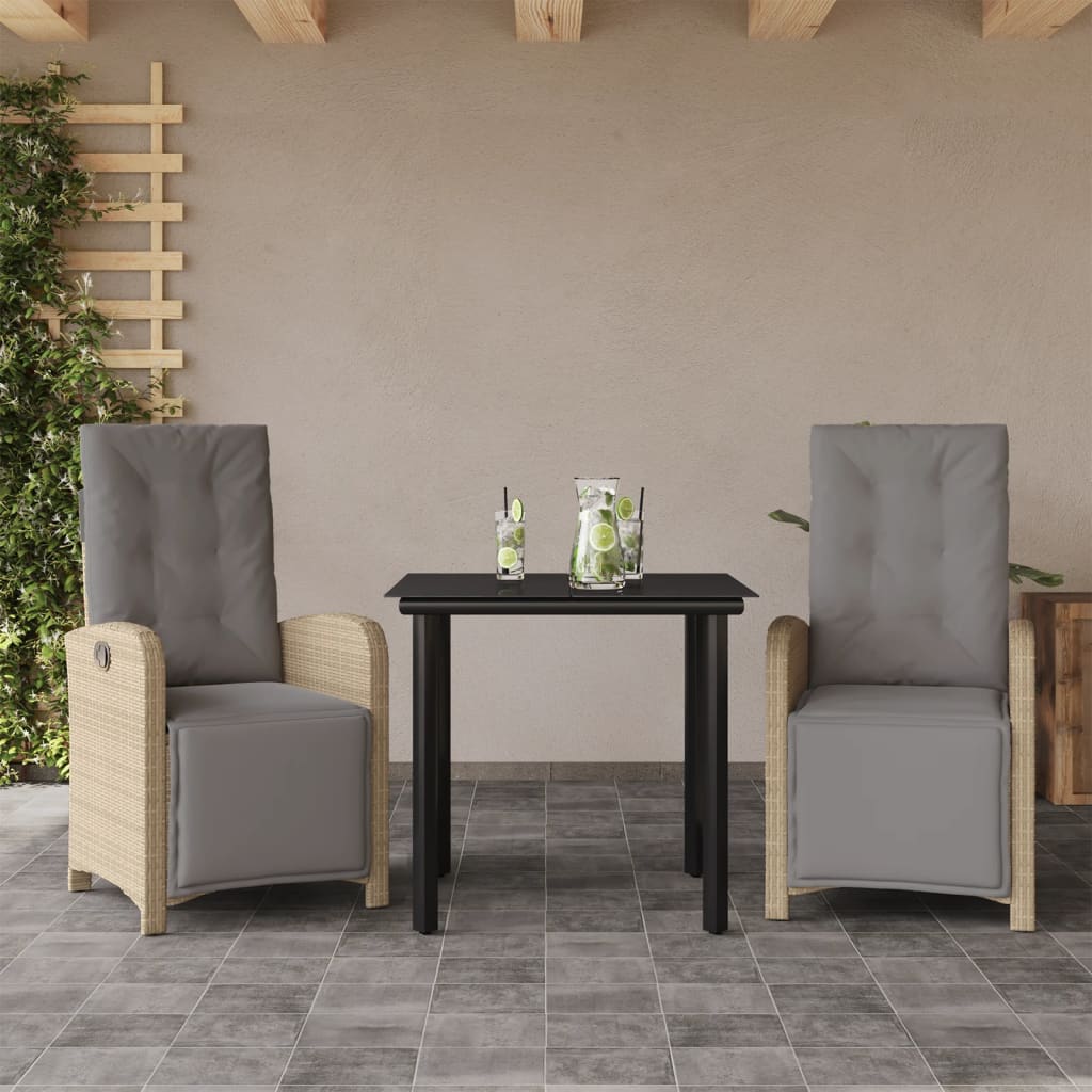 Matgrupp För Trädgården Med Dynor 5 Delar Beige Konstrotting