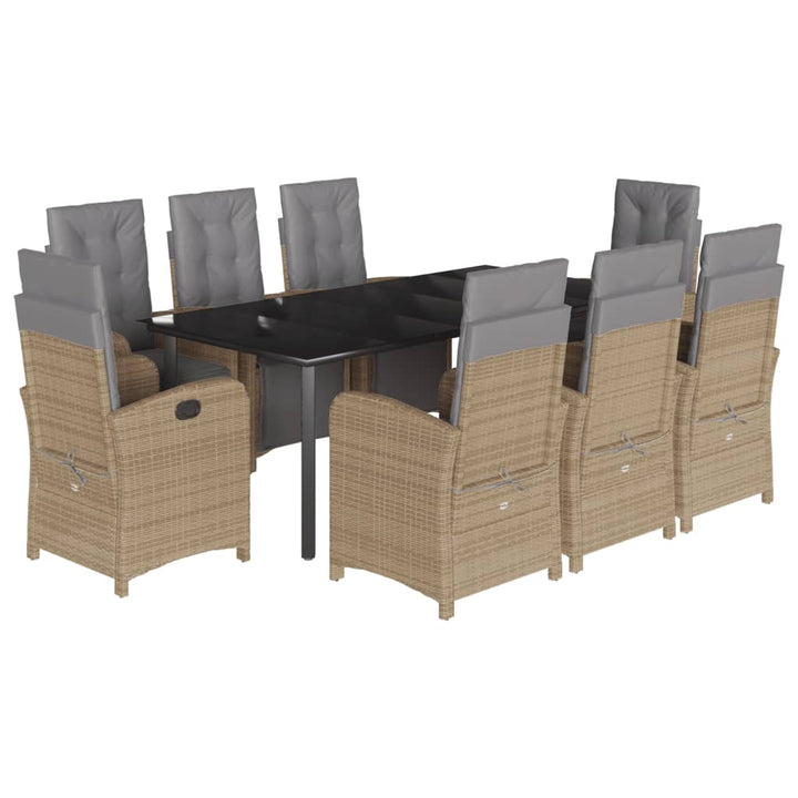 Matgrupp För Trädgården Med Dynor 5 Delar Beige Konstrotting