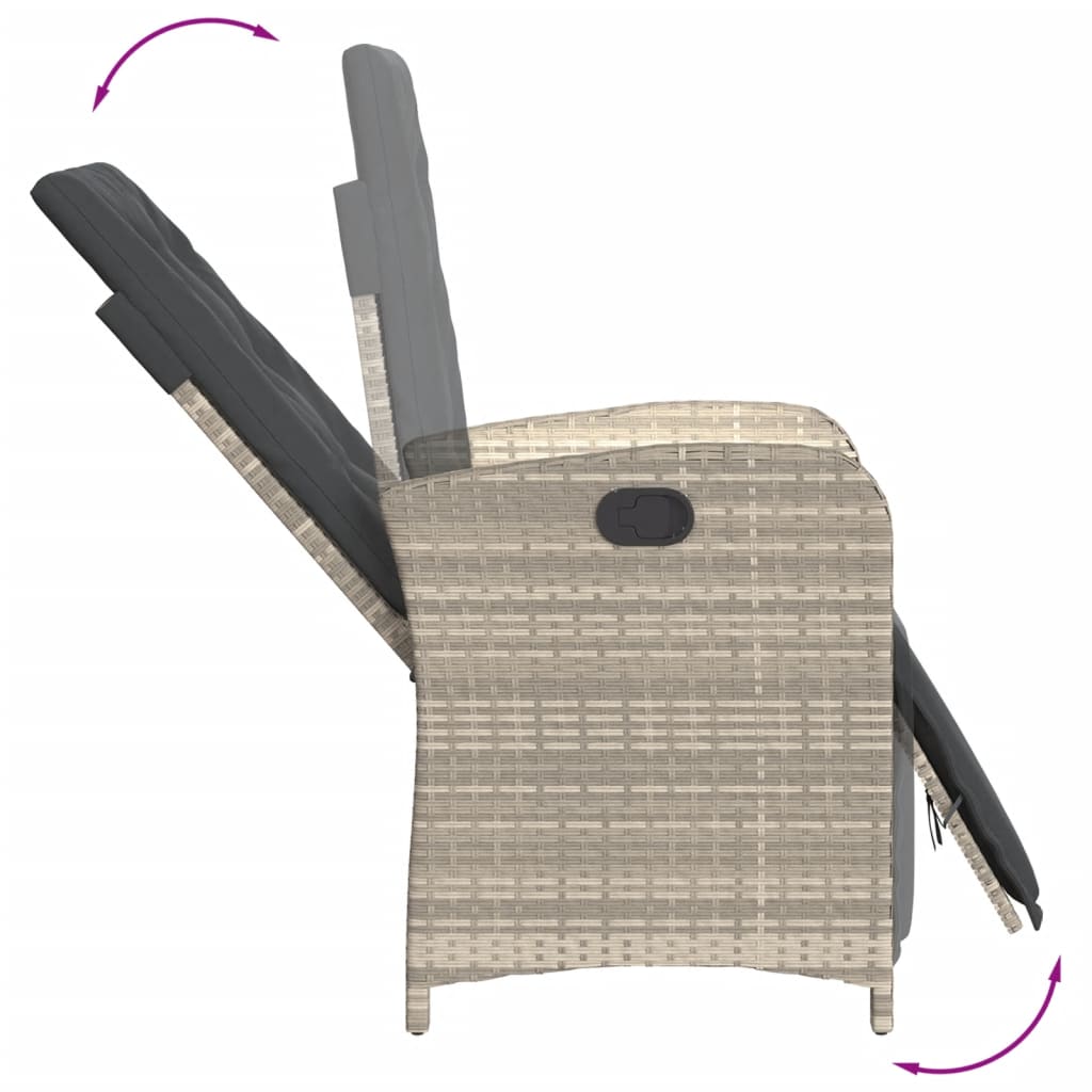 Matgrupp För Trädgården Med Dynor 5 Delar Ljusgrå Konstrottning