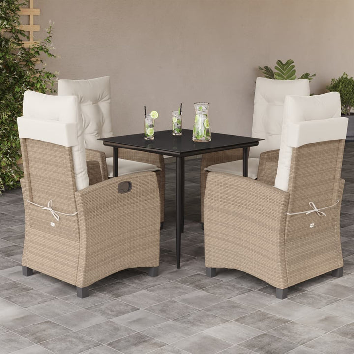 Matgrupp För Trädgården 3 Delar Med Dynor Beige Konstrotting