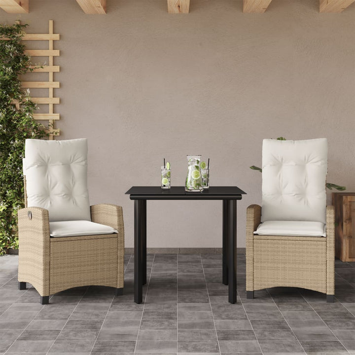 Matgrupp För Trädgården Med Dynor 5 Delar Beige Konstrotting