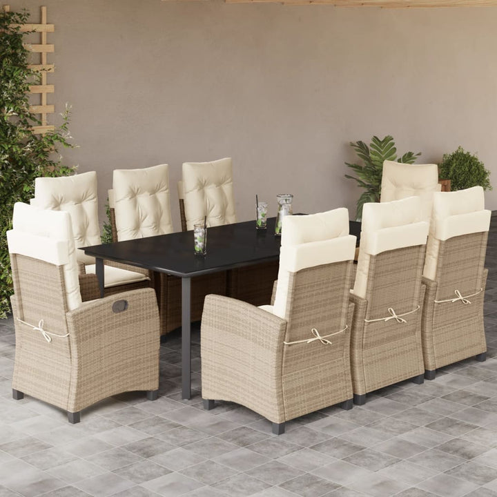Matgrupp För Trädgården Med Dynor 5 Delar Beige Konstrotting