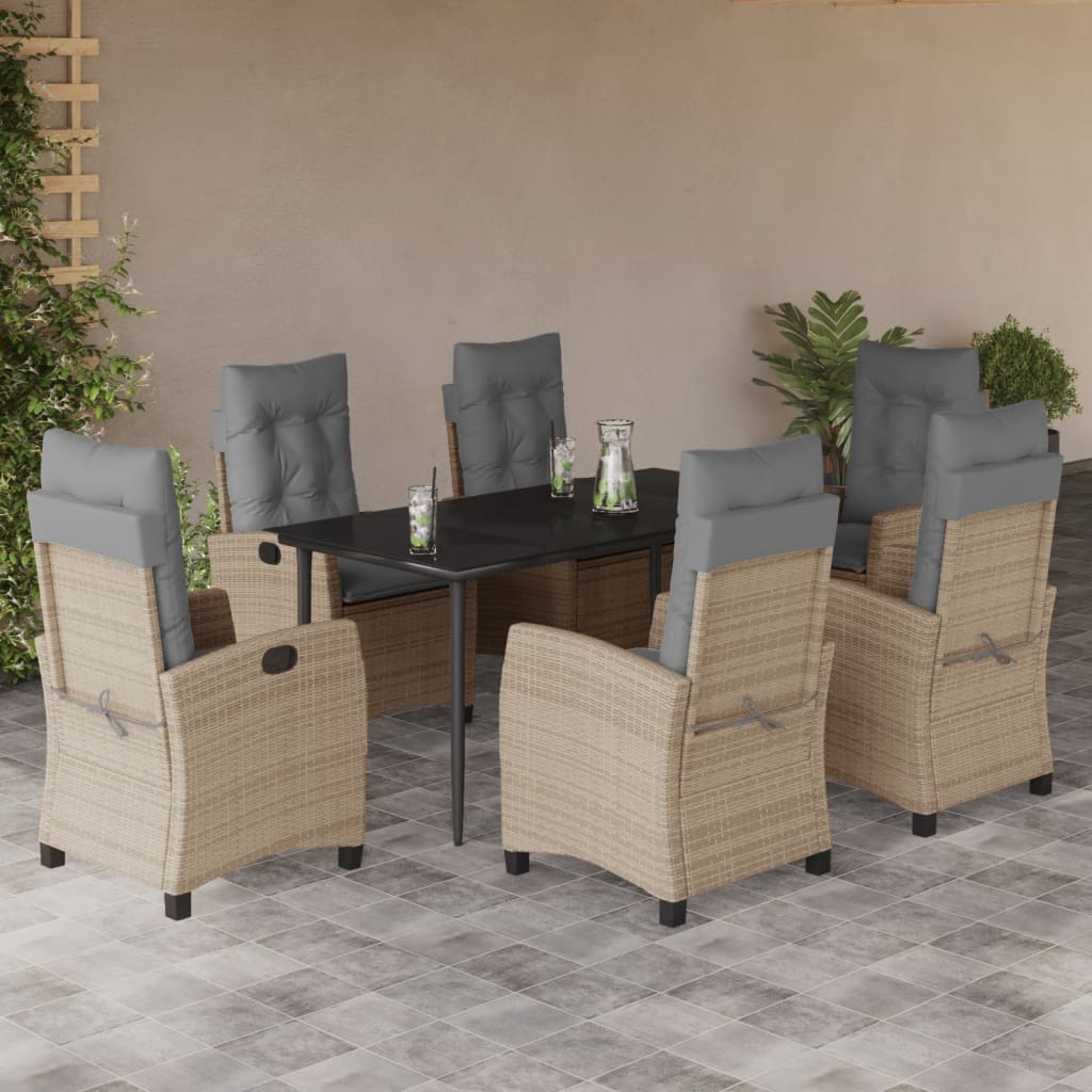 Matgrupp För Trädgården Med Dynor 5 Delar Mixbeige Konstrotting