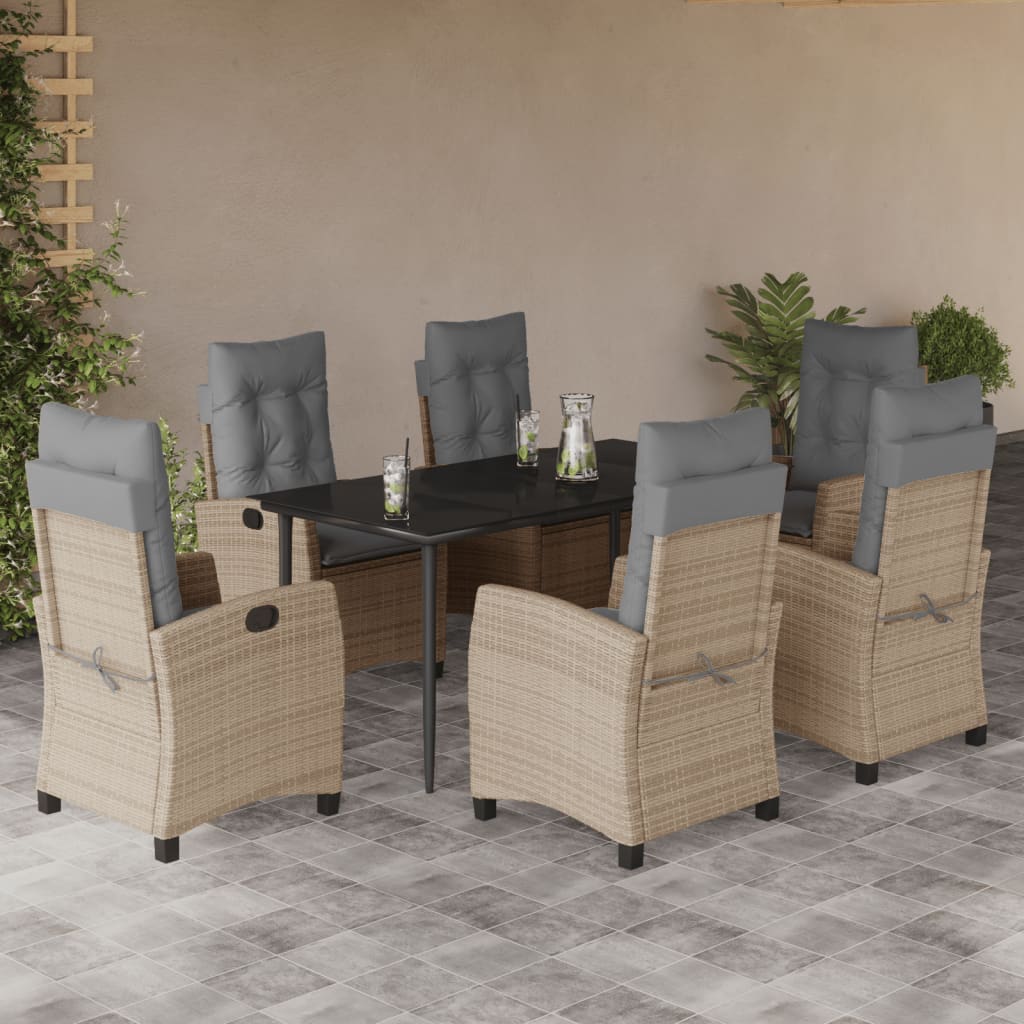 Matgrupp För Trädgården Med Dynor 5 Delar Mixbeige Konstrotting
