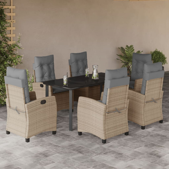 Matgrupp För Trädgården Med Dynor 5 Delar Mixbeige Konstrotting