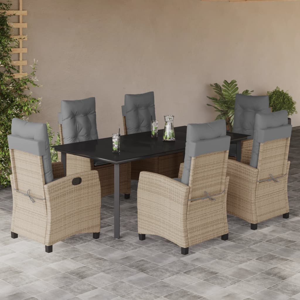 Matgrupp För Trädgården Med Dynor 5 Delar Mixbeige Konstrotting