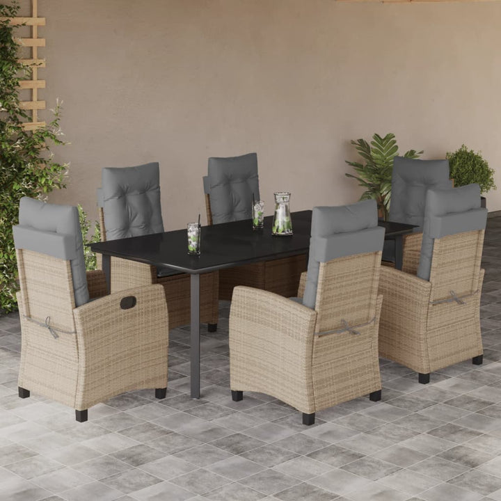 Matgrupp För Trädgården Med Dynor 5 Delar Mixbeige Konstrotting