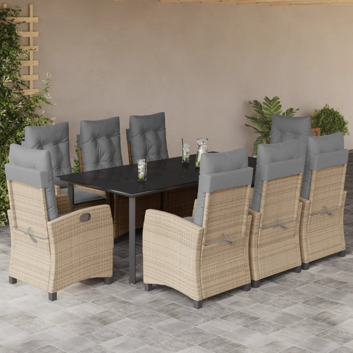 Matgrupp För Trädgården Med Dynor 5 Delar Mixbeige Konstrotting