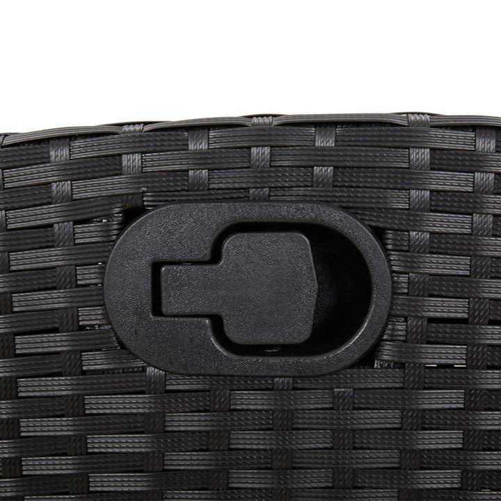 Matgrupp För Trädgården Med Dynor 7 Delar Svart Konstrotting