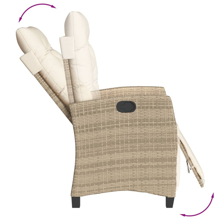 Matgrupp För Trädgården 3 Delar Med Dynor Beige Konstrotting