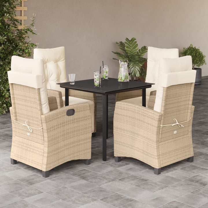 Matgrupp För Trädgården 3 Delar Med Dynor Beige Konstrotting