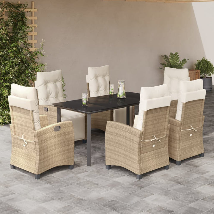 Matgrupp För Trädgården 3 Delar Med Dynor Beige Konstrotting
