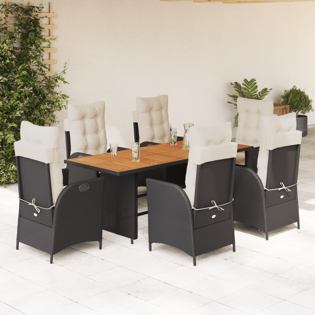 Matgrupp För Trädgården Med Dynor 9 Delar Beige Konstrotting