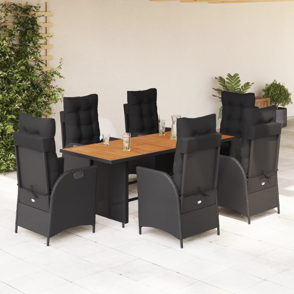 Matgrupp För Trädgården Med Dynor 9 Delar Beige Konstrotting