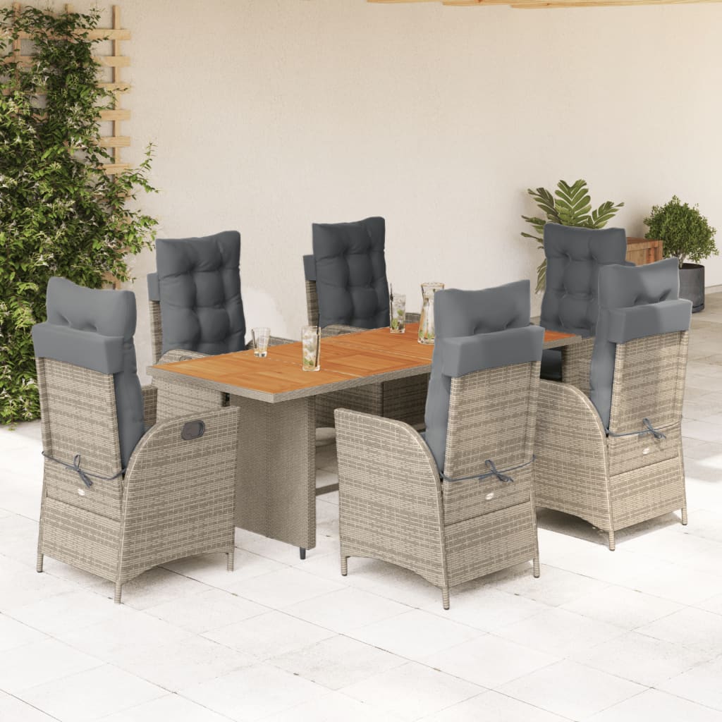 Matgrupp För Trädgården Med Dynor 9 Delar Beige Konstrotting