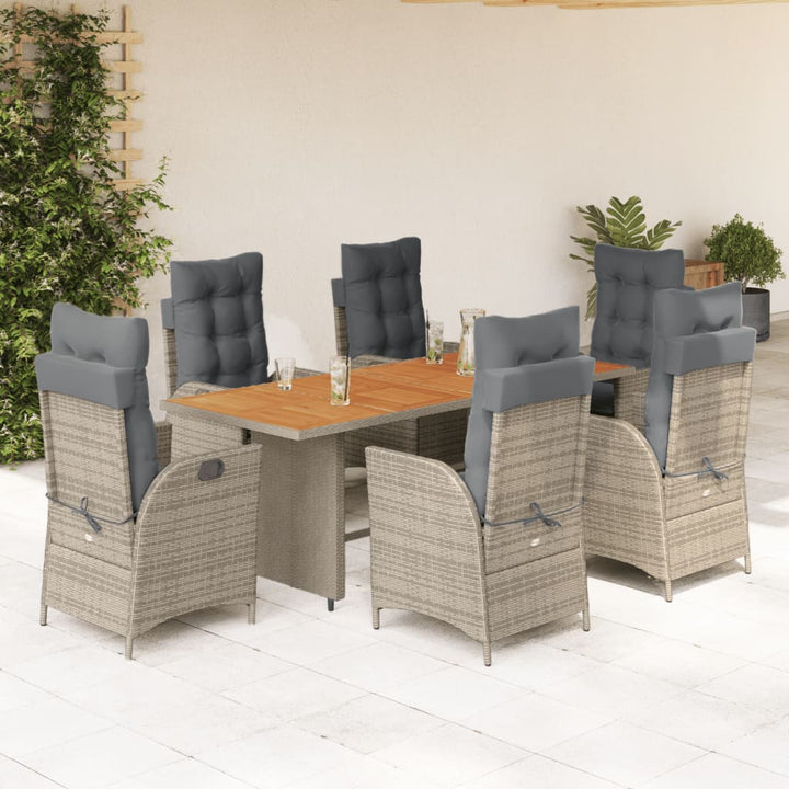 Matgrupp För Trädgården Med Dynor 9 Delar Beige Konstrotting