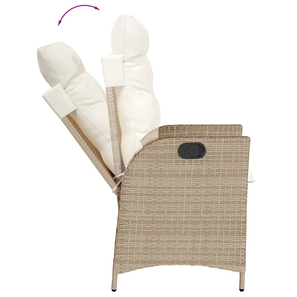 Matgrupp För Trädgården Med Dynor 9 Delar Beige Konstrotting