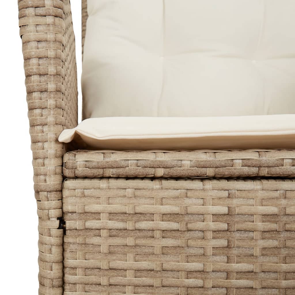 Matgrupp För Trädgården Med Dynor 9 Delar Beige Konstrotting
