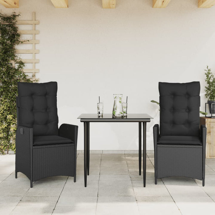 Matgrupp För Trädgården Med Dynor 5 Delar Svart Konstrottning