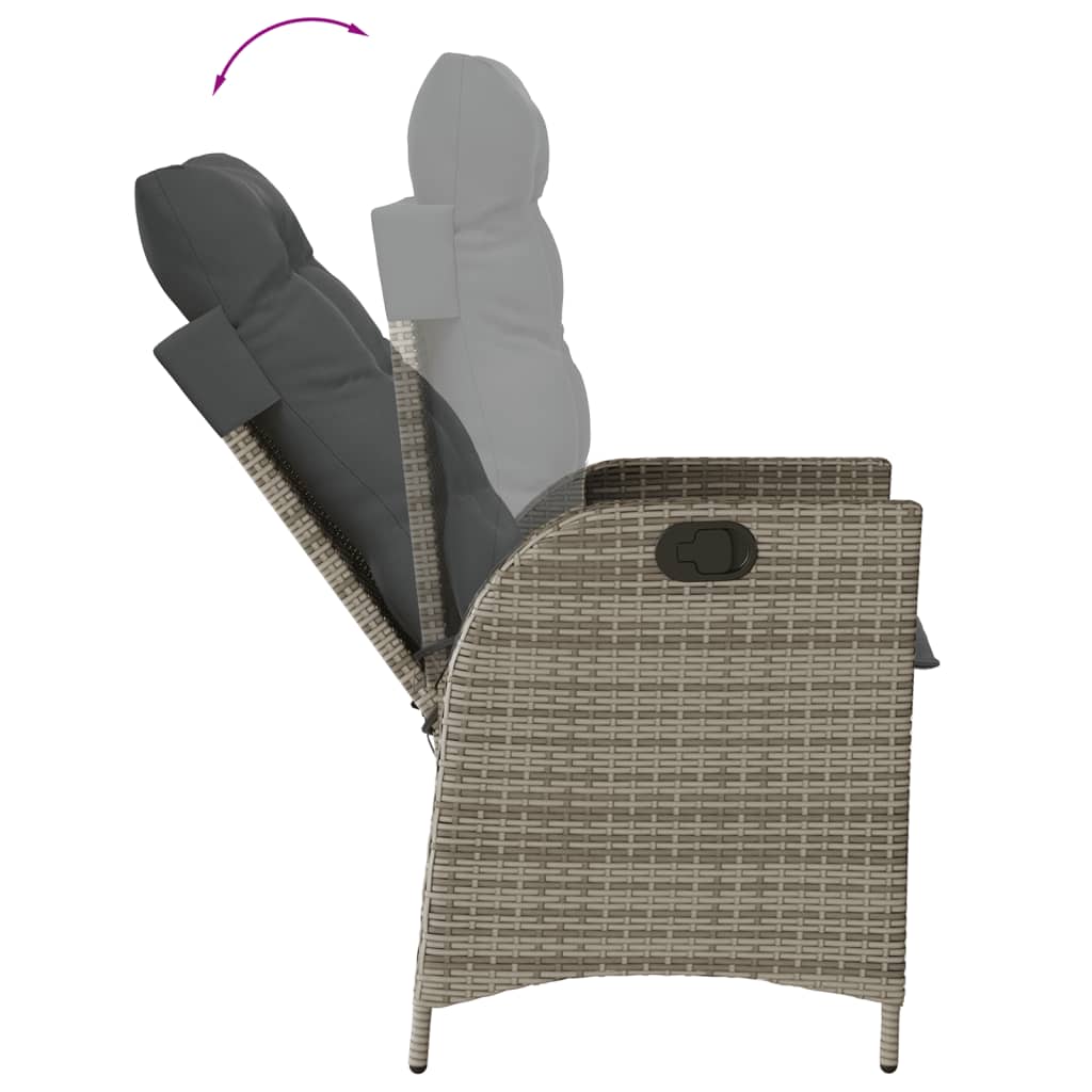Matgrupp För Trädgården Med Dynor 5 Delar Grå Konstrottning