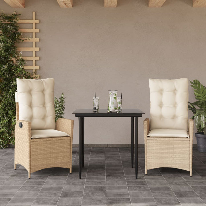 Matgrupp För Trädgården Med Dynor 5 Delar Beige Konstrotting