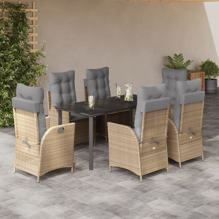 Matgrupp För Trädgården Med Dynor 5 Delar Beige Konstrotting