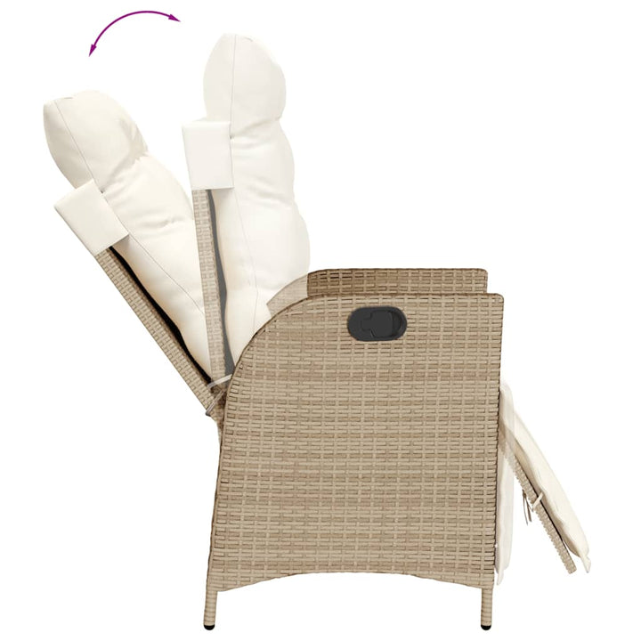 Matgrupp För Trädgården 3 Delar Med Dynor Beige Konstrotting