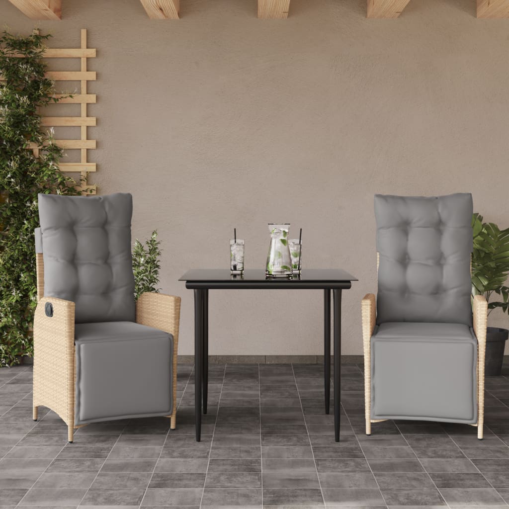 Matgrupp För Trädgården Med Dynor 5 Delar Mixbeige Konstrotting