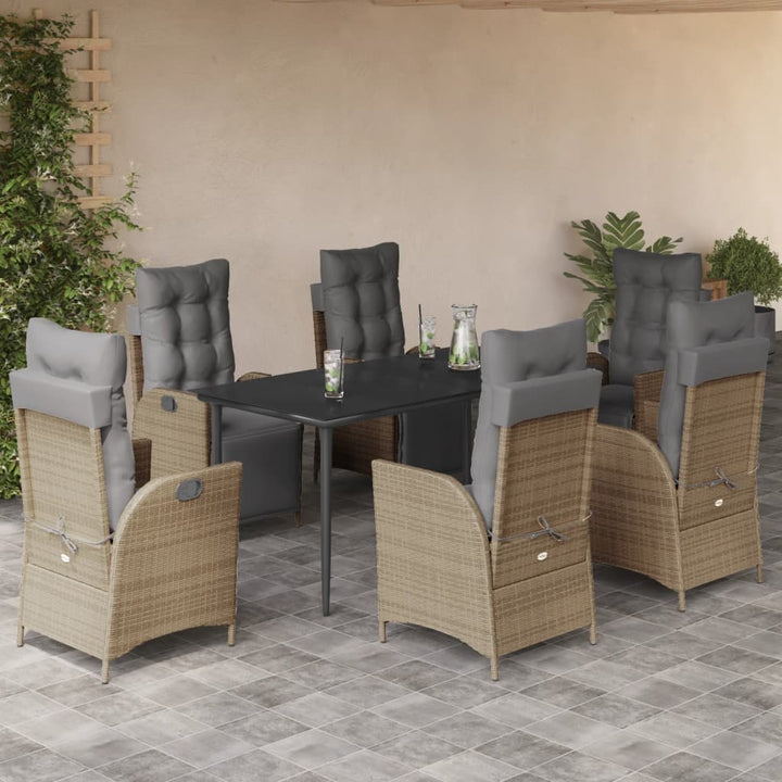 Matgrupp För Trädgården Med Dynor 5 Delar Mixbeige Konstrotting