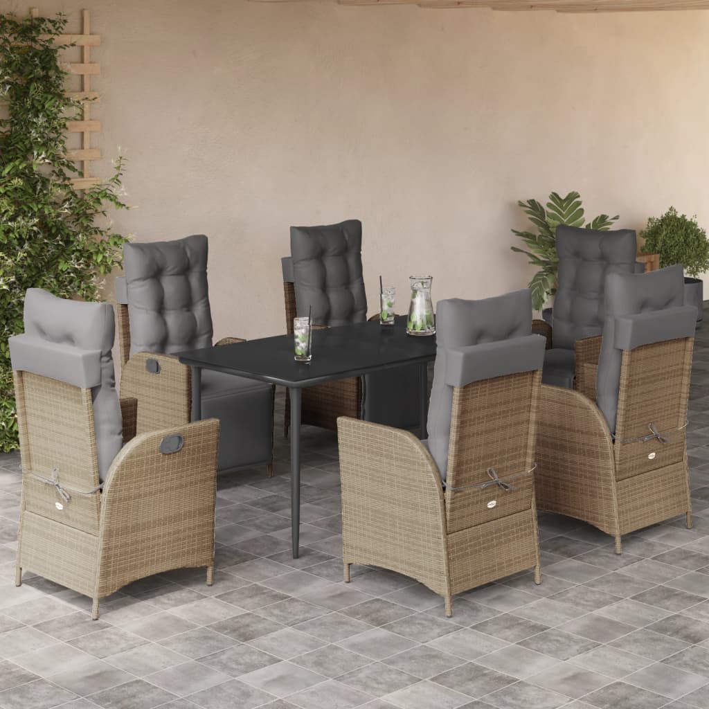 Matgrupp För Trädgården Med Dynor 5 Delar Mixbeige Konstrotting