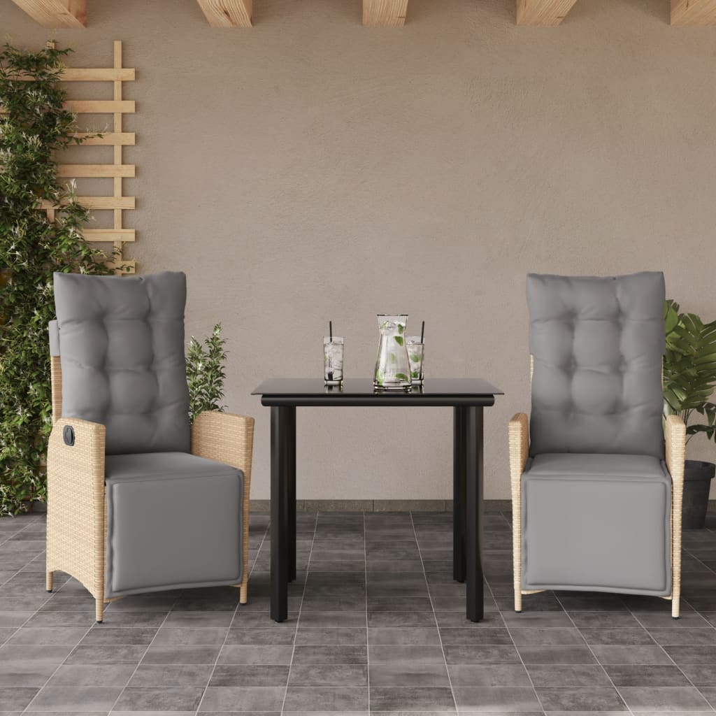 Matgrupp För Trädgården Med Dynor 5 Delar Mixbeige Konstrotting