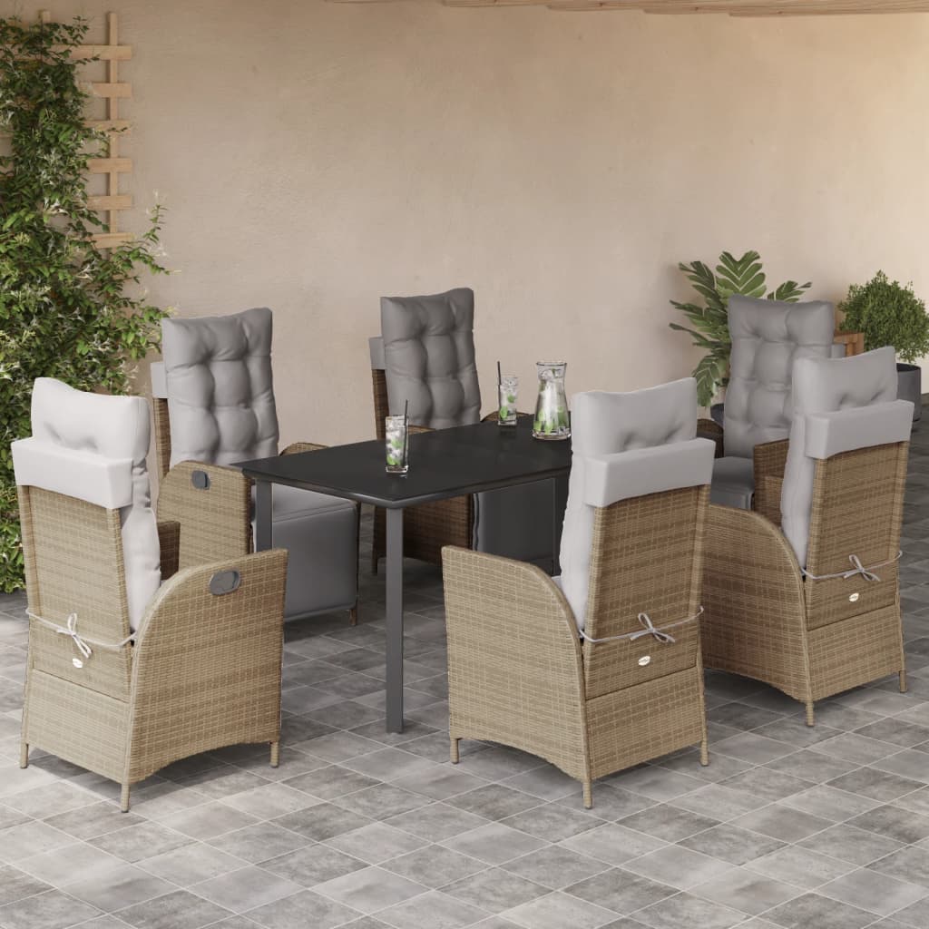 Matgrupp För Trädgården Med Dynor 5 Delar Mixbeige Konstrotting