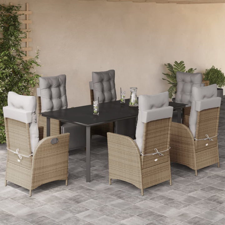 Matgrupp För Trädgården Med Dynor 5 Delar Mixbeige Konstrotting