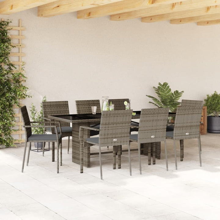 Matgrupp För Trädgården Med Dynor 9 Delar Konstrotting